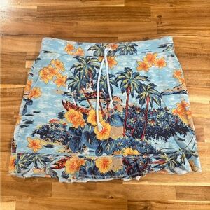 Express Medium Tropical Blue Vacation Mini Skirt